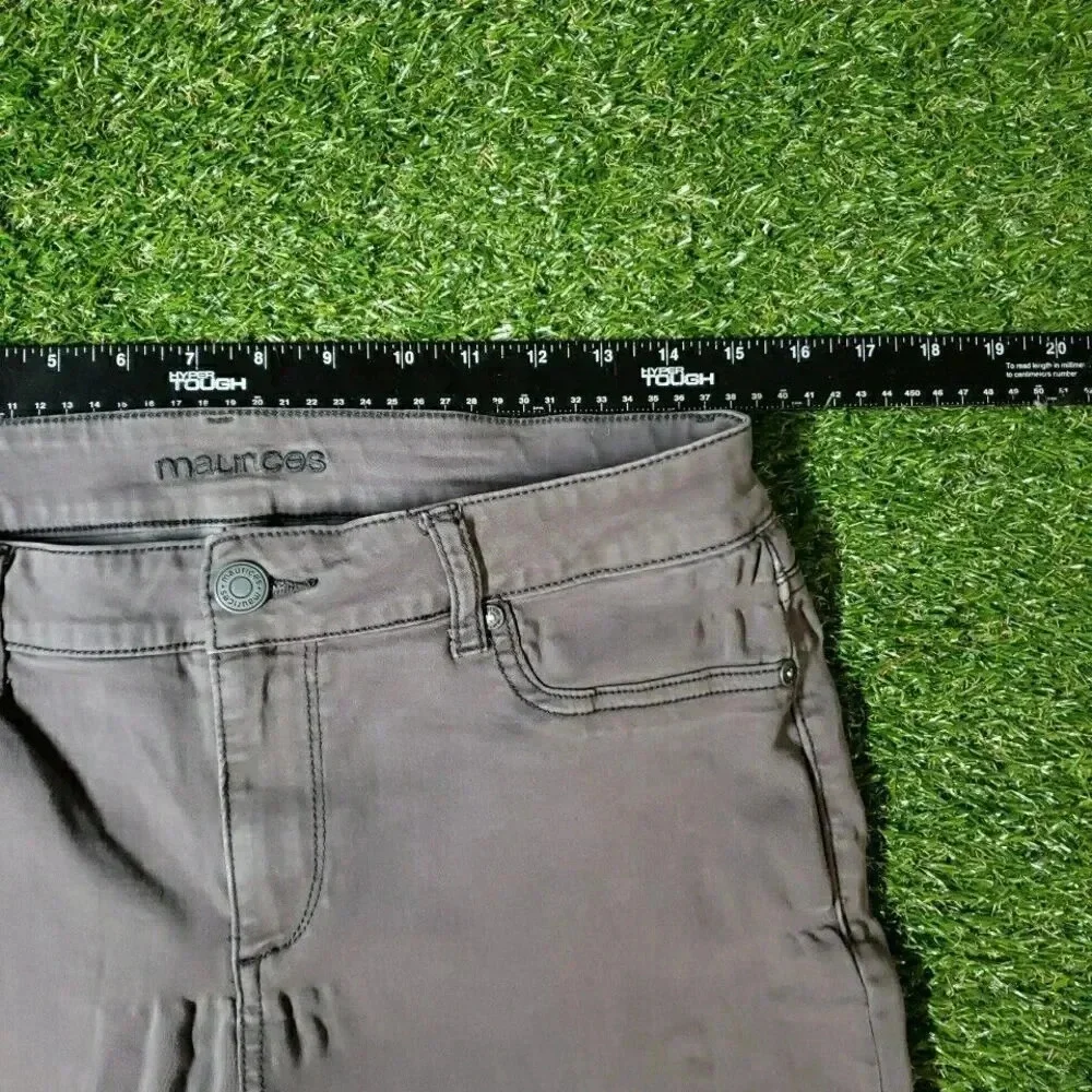Maurices Womens Size L - R Maroon Gray Skinny Denim Jeans - Picture 6 of 9